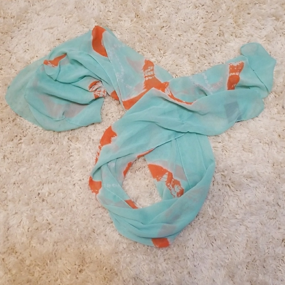 Teal Orange Scarf